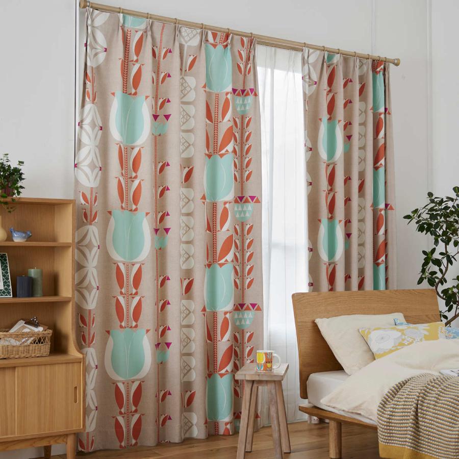 スミノエ カーテン 遮光3級 チューリッペン 100×178cm 1枚入り