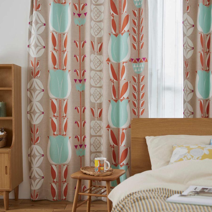 新品同様　スミノエ　ドレープカーテン スミノエ カーテン 遮光3級 チューリッペン 100×178cm 1枚入り