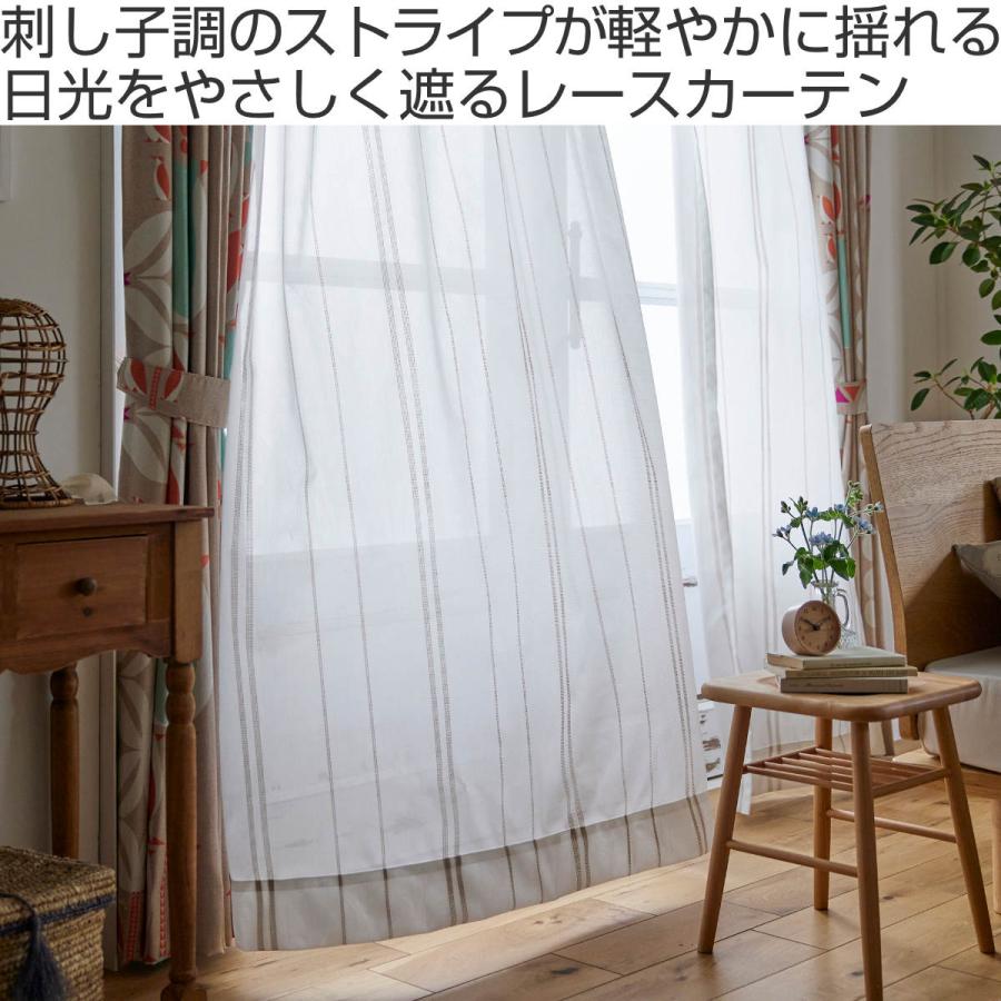 スミノエ レースカーテン ステッチライン 100×198cm 1枚入り スミノエ レースカーテン ステッチライン 100×198cm 1枚入り