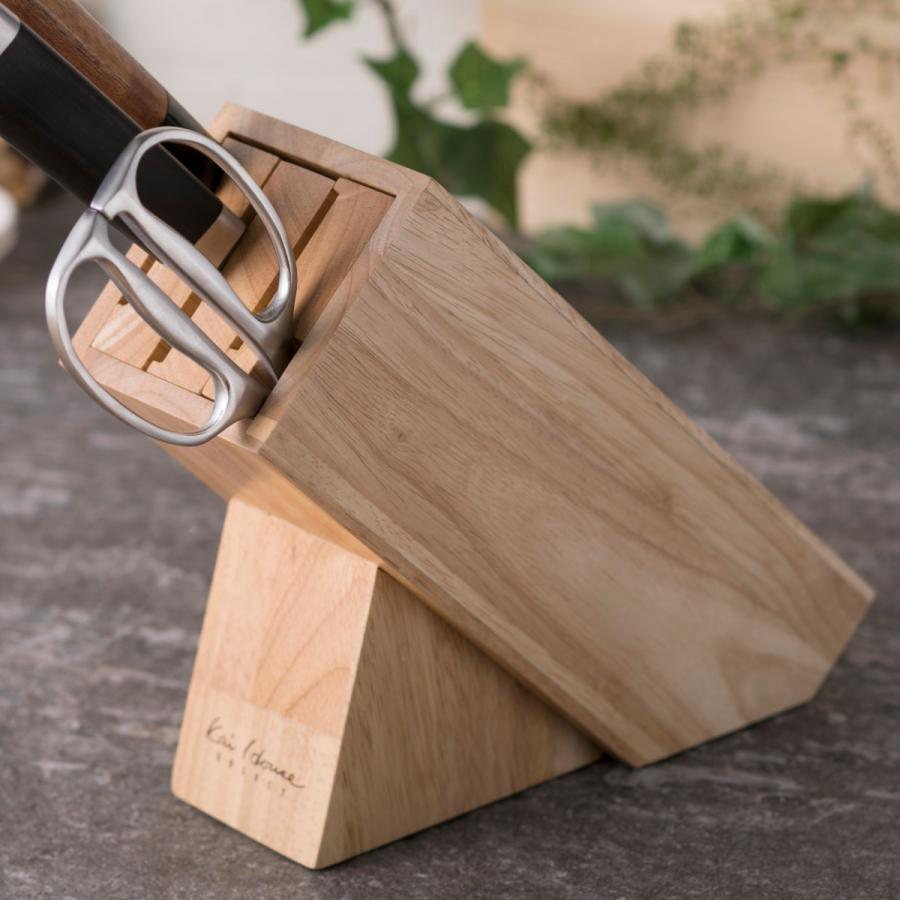 貝印 包丁スタンド 木製 ナイフブロック （ 天然木 分解可能 包丁立て