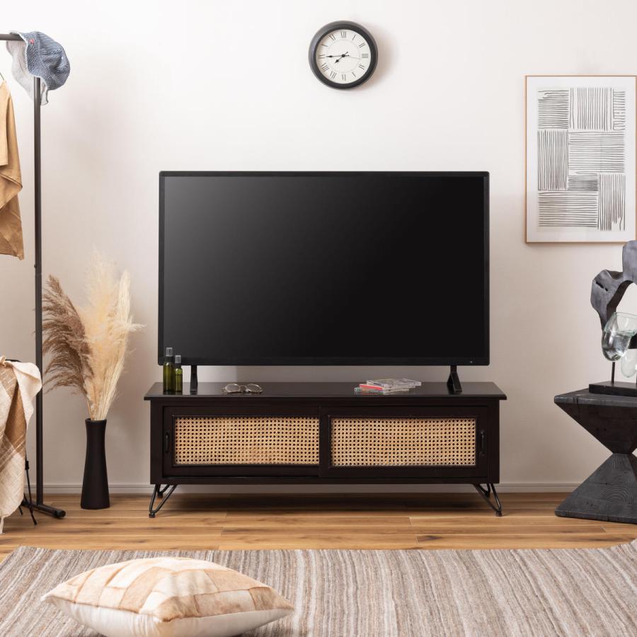 東谷 TVボード エスニック調 ラタン張り 幅120cm ( TV台 収納 東谷 TVボード エスニック調 ラタン張り 幅120cm ( TV台 収納