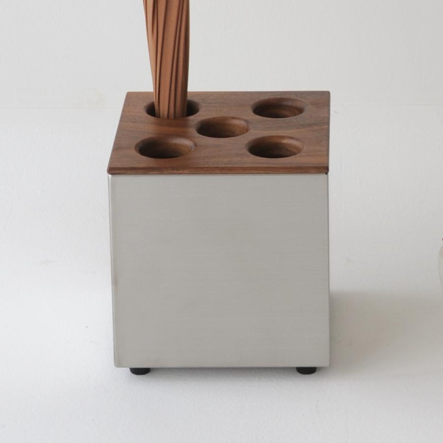 傘立て CUBE 5穴タイプ 天然木 ステンレス ( アンブレラ 傘立て CUBE 5穴タイプ 天然木 ステンレス ( アンブレラ