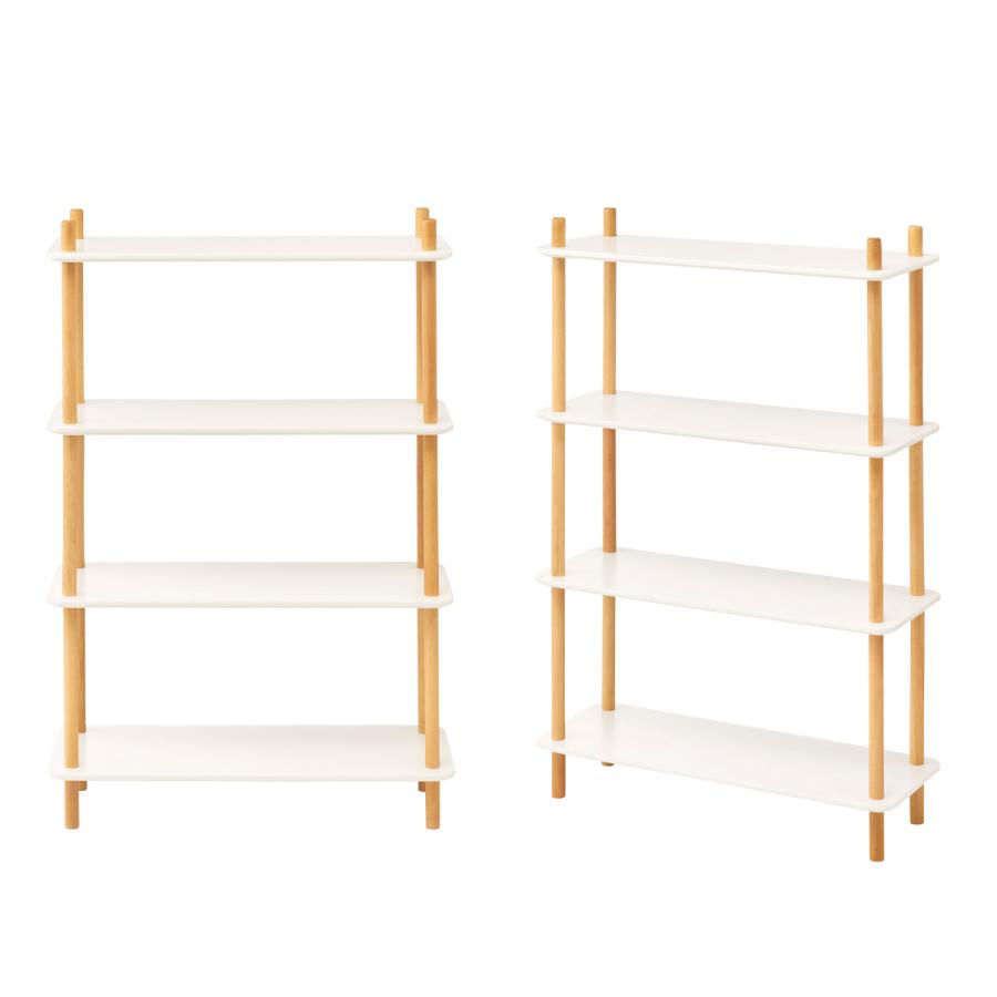 東谷 オープンラック 4段 簡単組立て 天然木フレーム 幅80cm （ ラック