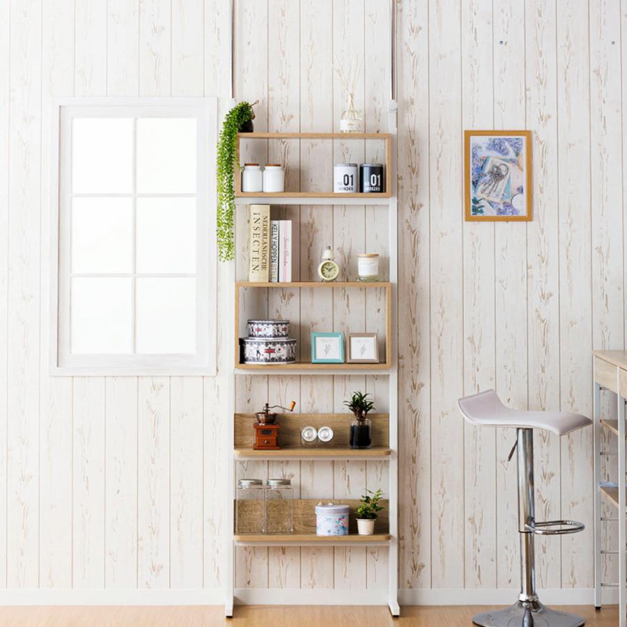 サン・ハーベスト 突っ張り オープンラック 幅60cm 棚 ボックス 自由組