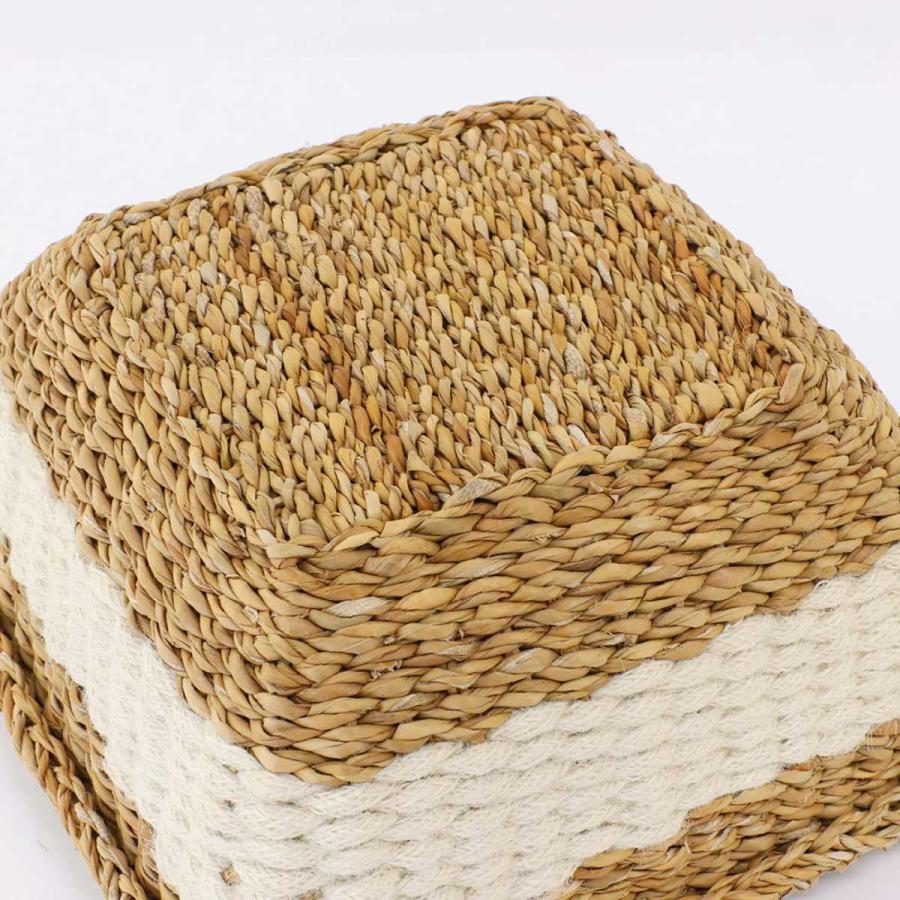 バスケット フルーツバスケット スクエア かご 収納 （ 手編み カゴ