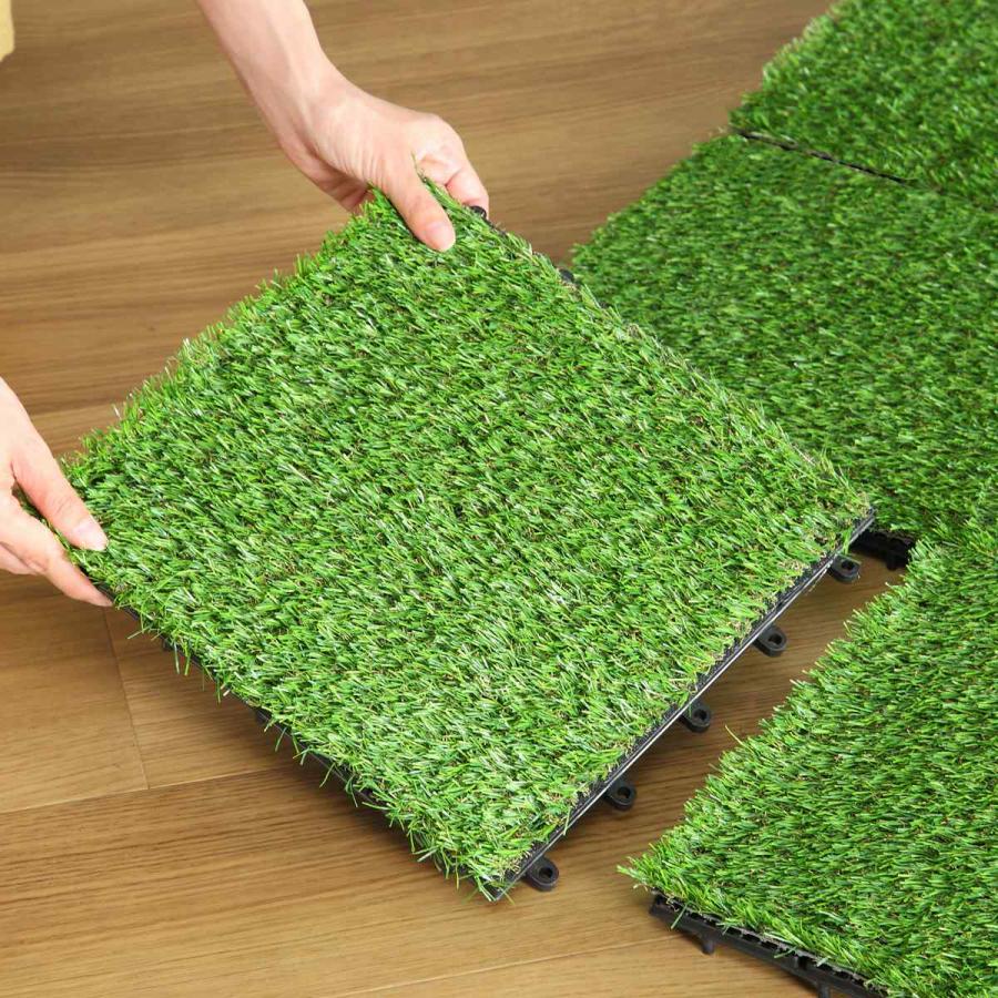 人工芝 ジョイントタイル 30×30cm 芝生 60枚セット （ ジョイント