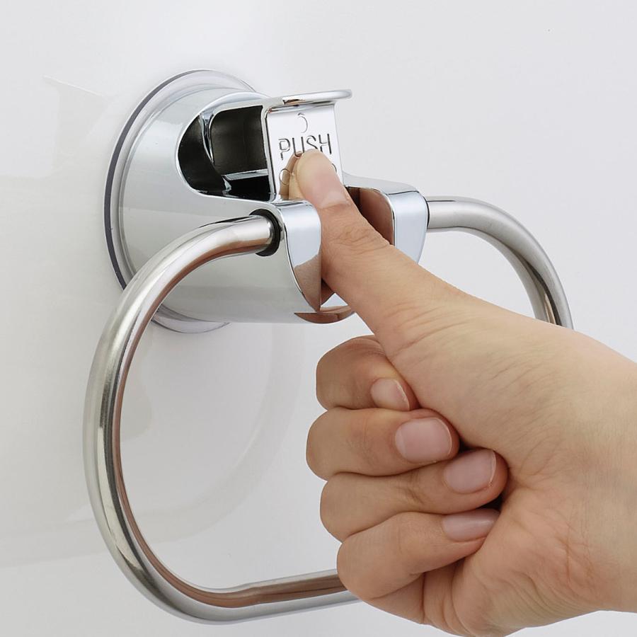 LEC（レック） タオルリング レバー式吸盤タオルリング ステンレス