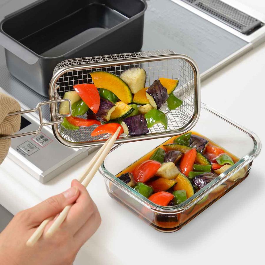 和平フレイズ 揚げ物ざる 角型 片手 ポコフリット （ フライヤー