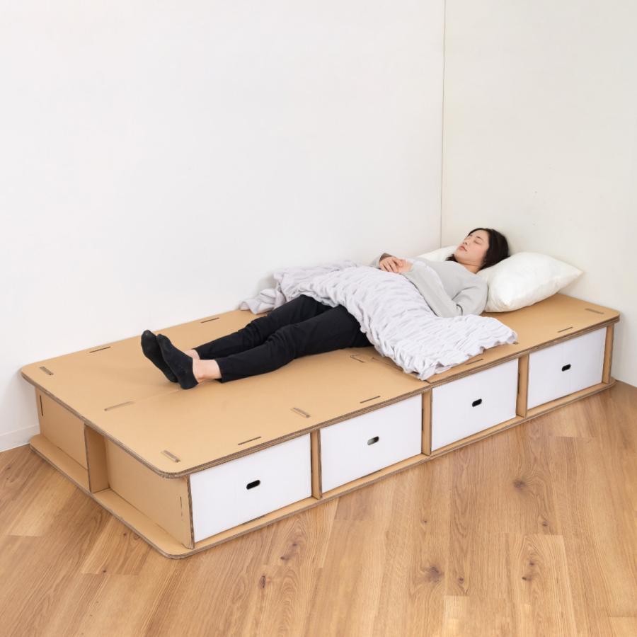 【新品・未使用】ダンボールベッド Sサイズ 引き出し付き 日本製 新品・未使用】ダンボールベッド Sサイズ 引き出し付き 日