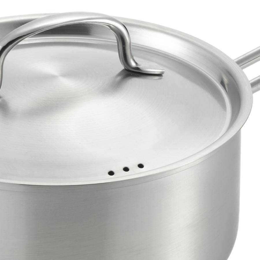 郷技 片手鍋 18cm IH対応 ステンレス製 日本製 （ ガス火対応