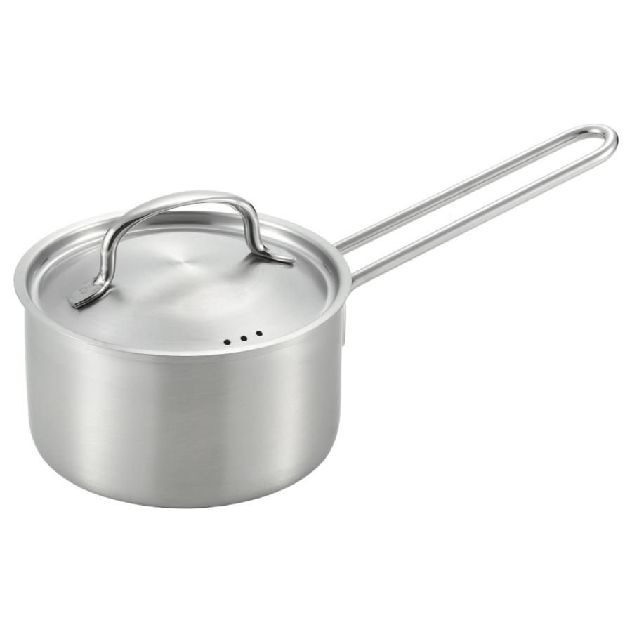 片手鍋 14cm IH対応 ステンレス製 郷技 日本製 （ ガス火対応