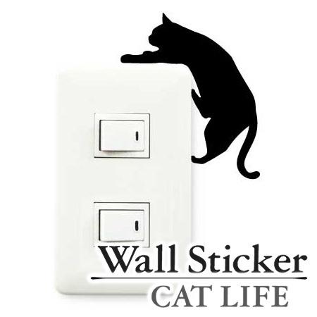 ウォールステッカー 壁紙シール 猫 落ちそう CAT LIFE （ インテリアシール ウォールシール Wall story コンセント 壁 シール デコレーションステッカー デコレーションシール スイッチ ）