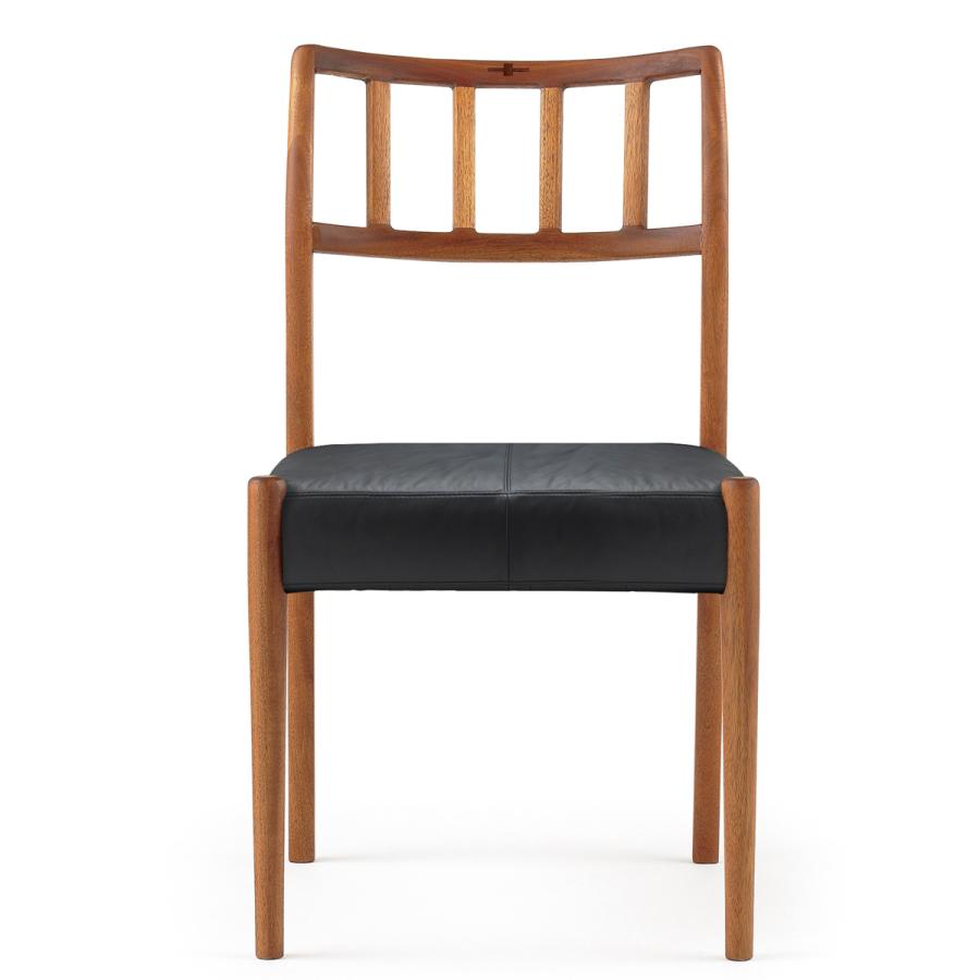ダイニングチェア 木 レザー ブラック 北欧家具