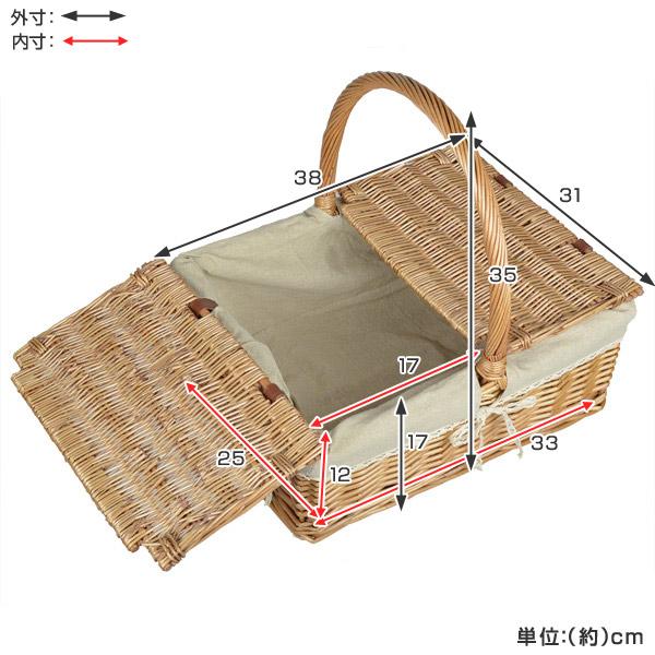 ちどり産業 ピクニックバスケット かごバッグ 煮柳バスケット ちどり産業 ピクニックバスケット かごバッグ 煮柳バスケット