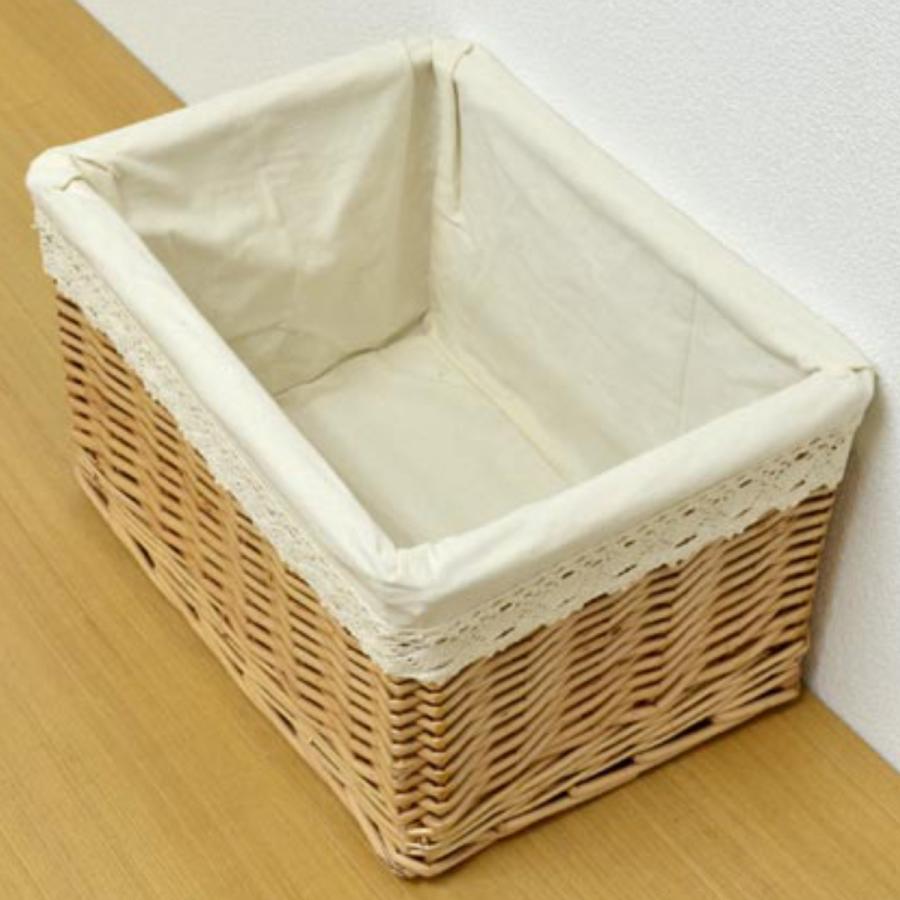 ちどり産業 かご カラーボックス 収納バスケット レース生地 ちどり産業 かご カラーボックス 収納バスケット レース生地