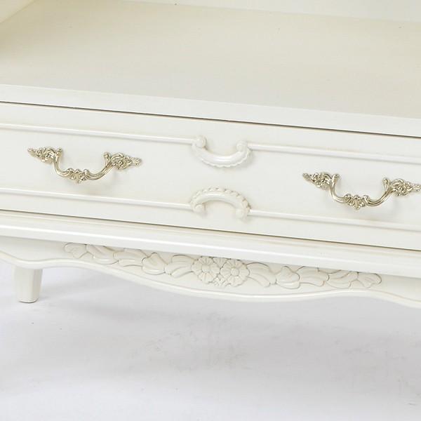 チェスト 3段 100cm 猫脚 ローキャビネット フィオーレ ホワイト