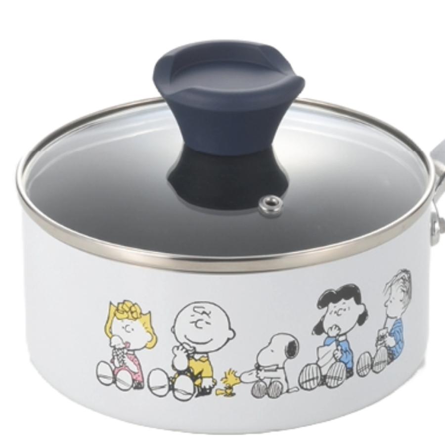 ✴︎デッドストック✴︎Old Pyrex ✴︎片手鍋✴︎オリジナル箱、カタログ、備品付 タマハシ 片手鍋 16cm IH対応 スヌーピー ブレイクタイム SN-141