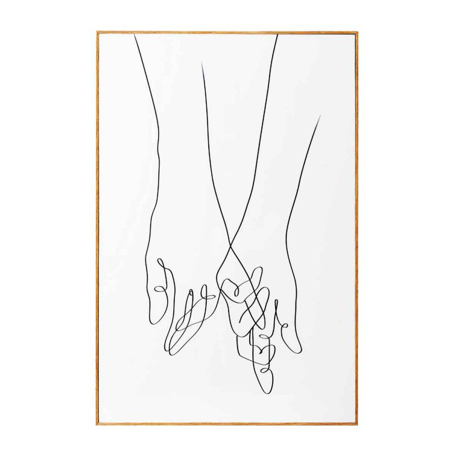 東谷 アートパネル 40×60cm ラインアート 手 （ 絵画 絵 アート