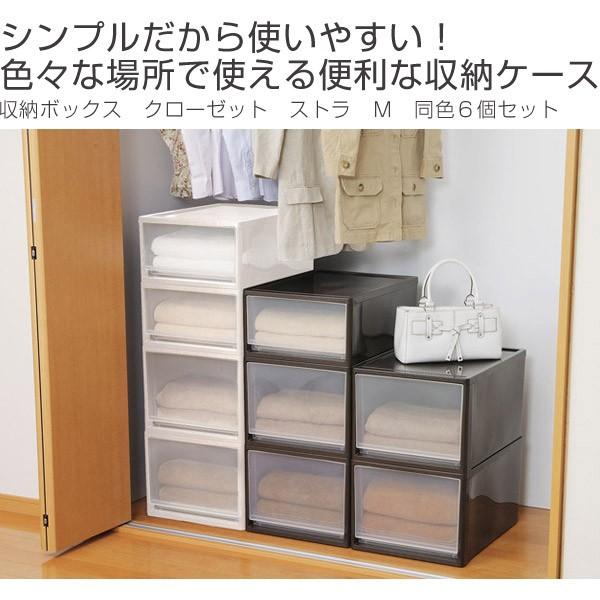 収納ボックス クローゼット用 ストラ M 同色6個セット （ 衣装ケース