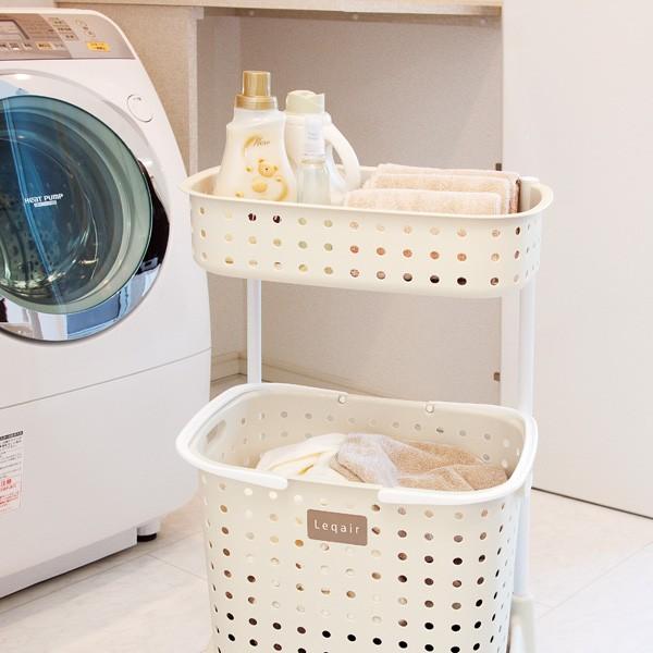 ランドリーバスケット 2段 レクエア （ ランドリーボックス 洗濯かご