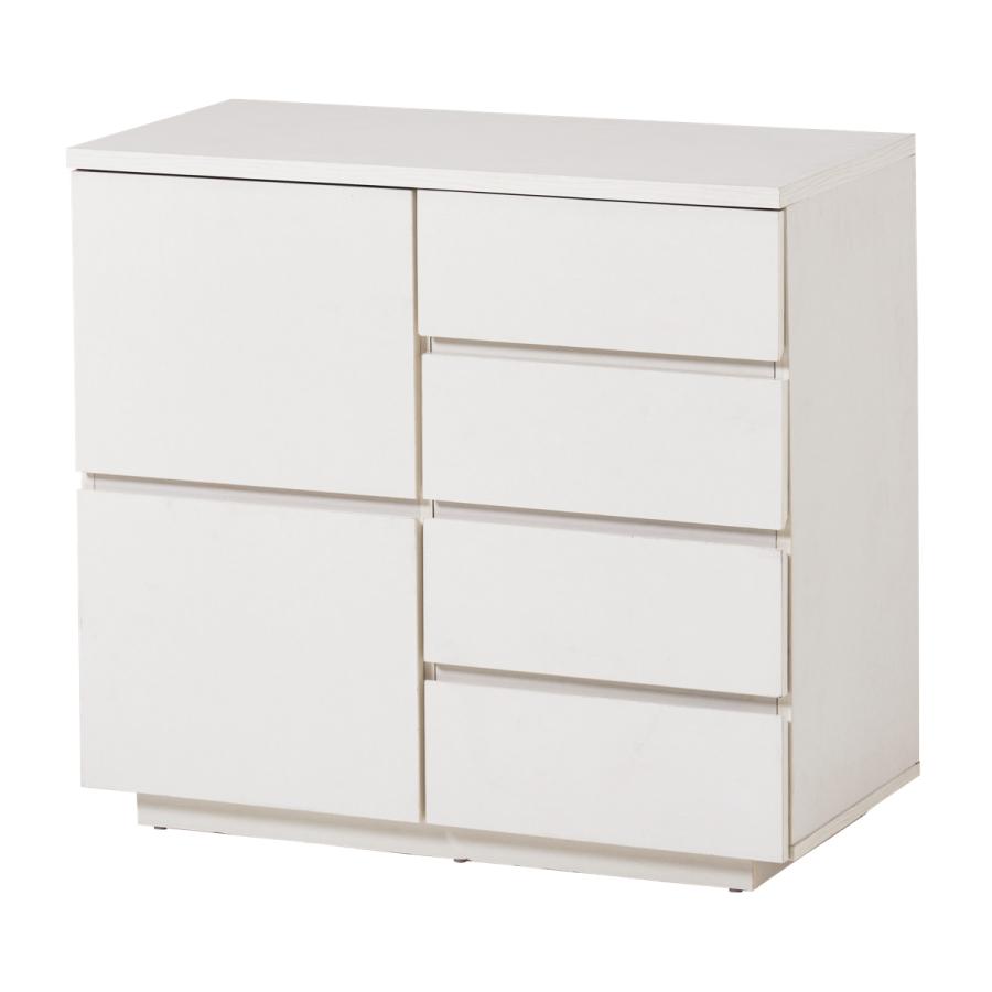 HAGiHARA（萩原） キャビネット 幅79cm 4段 木目調 （ チェスト