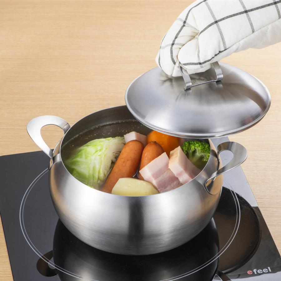 カレーポット　セット　ステンレス 下村企販 スープ＆カレーポット 20cm IH対応 ステンレス製 日本製