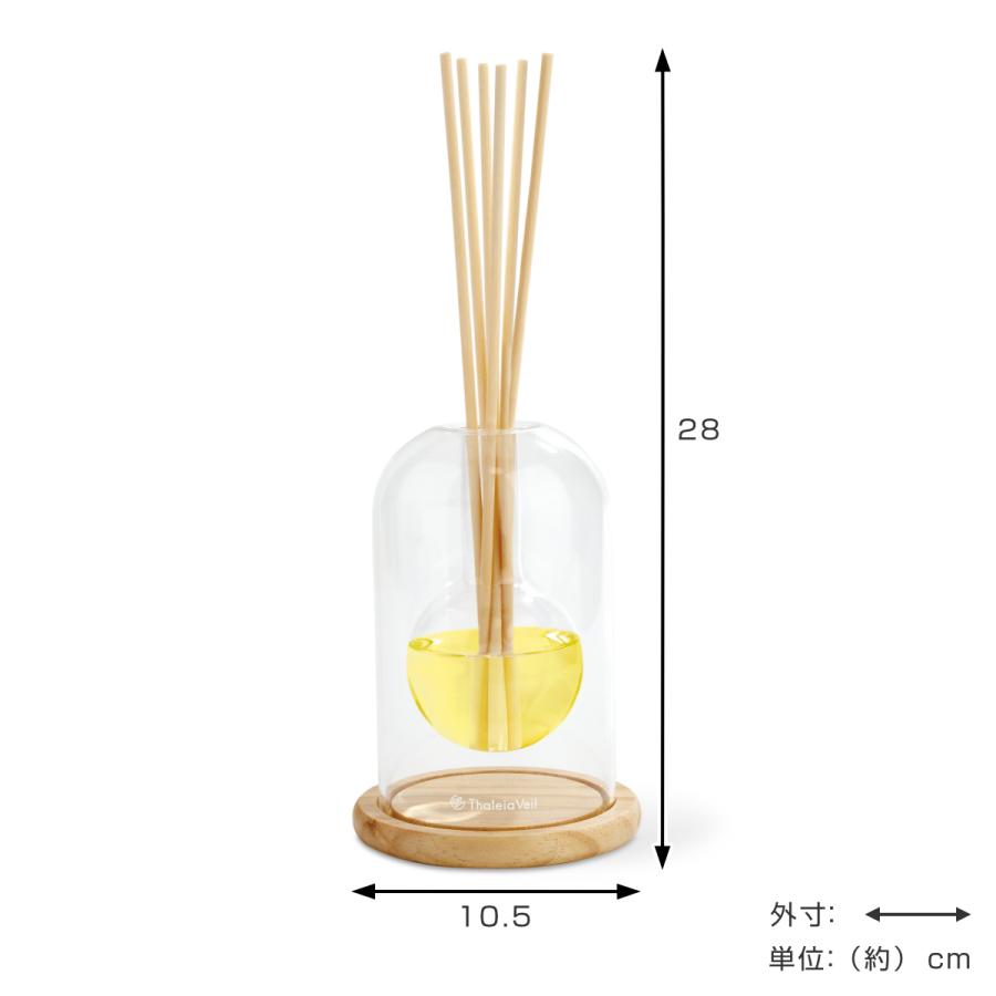 Thaleia Veil フラワーベースリードディフューザー 100ml ガラス 天然木 （ リードディフューザー ディフューザー アロマディフューザー 透明 芳香剤 日本製 ）｜livingut｜07