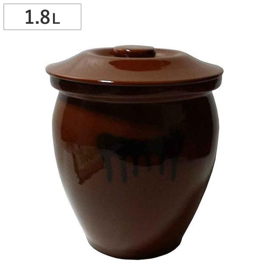 漬物容器 1.8L 丸かめ 1号 蓋付き 陶器 ( 漬物樽 つけもの容器 漬物容器 1.8L 丸かめ 1号 蓋付き 陶器 ( 漬物樽 つけもの容器