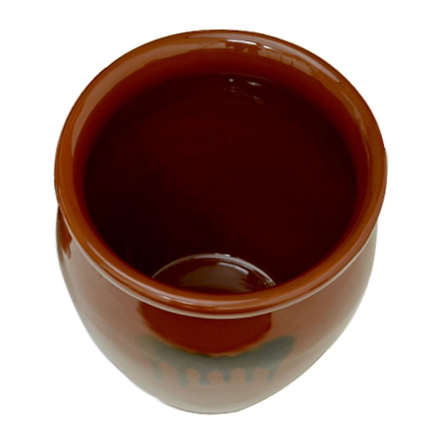 漬物容器 1.8L 丸かめ 1号 蓋付き 陶器 （ 漬物樽 つけもの容器