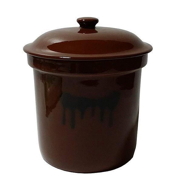 漬物容器 3.6L 切立かめ 2号 蓋付き 陶器 ( 漬物樽 つけもの 漬物容器 3.6L 切立かめ 2号 蓋付き 陶器 ( 漬物樽 つけもの