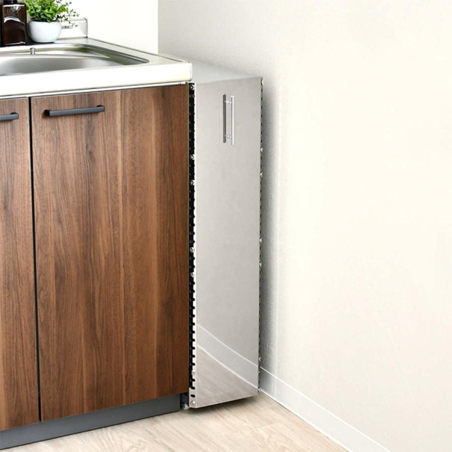 キッチンストッカー ステンレス天板隙間収納 幅35奥行55cm］ ステンレス天板隙間収納 スライドタイプ 完成品 日本製