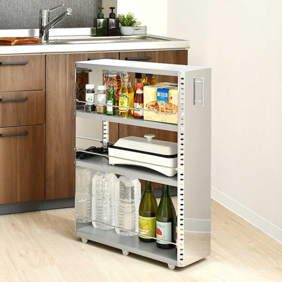 キッチンストッカー ステンレス天板隙間収納 ステンレス天板の隙間ラック（キッチンストッカー/隙間収納）｜通販の