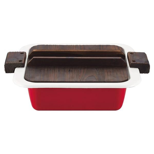 □在庫限り・入荷なし□おでん鍋 ホーロー鍋 角型 27cm IH対応 木蓋