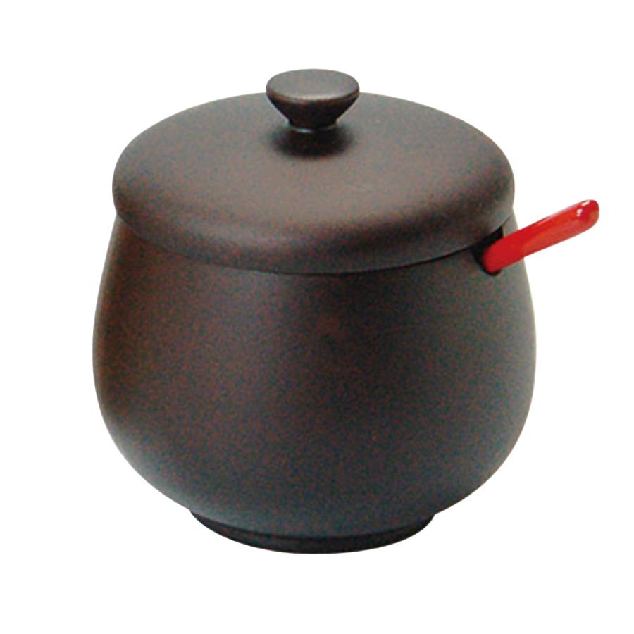 薬味入れ 木製 蓋付き スプーン付き 蓋付丸型薬味入 （ 調味料入れ