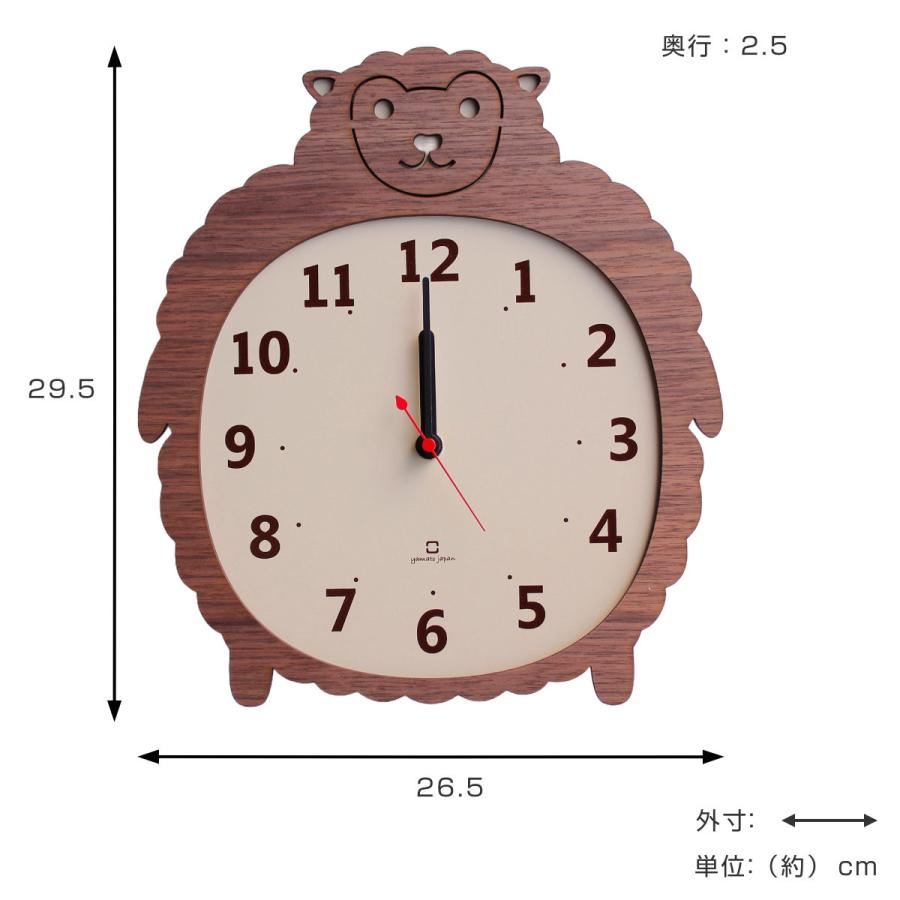 掛け時計 木製 ヤマト工芸 yamato Clock Zoo ヒツジ （ 壁掛け時計 かけ時計 時計 とけい クロック 雑貨 ウォールクロック 日本製 掛時計 ）｜livingut｜03