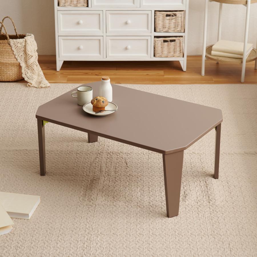 ローテーブル 折りたたみ 幅75×奥行50×高さ32cm くすみカラー