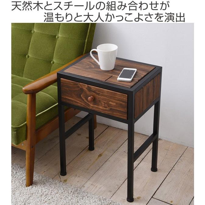 スチールフレーム　サイドテーブル　コンソール飾り棚　花台　木製　アイアンフレーム プランタースタンド 幅55 木製 アイアン おしゃれ フラワーラック サイドテーブル・ナイトテーブル・ローテーブル
