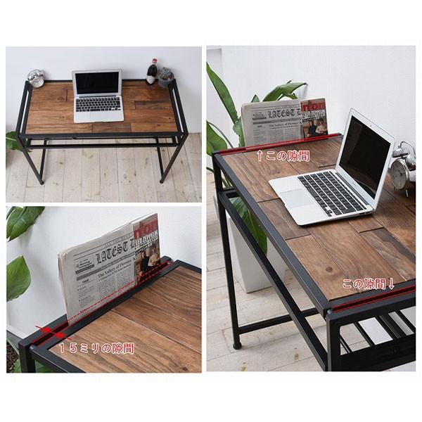 デスク パソコンデスク GRANT 天然木 スチールフレーム 幅100cm （ PC