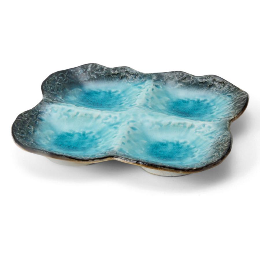 仕切り皿 19.5cm プレート 4つ仕切り KANADE 陶器 （ 電子レンジ