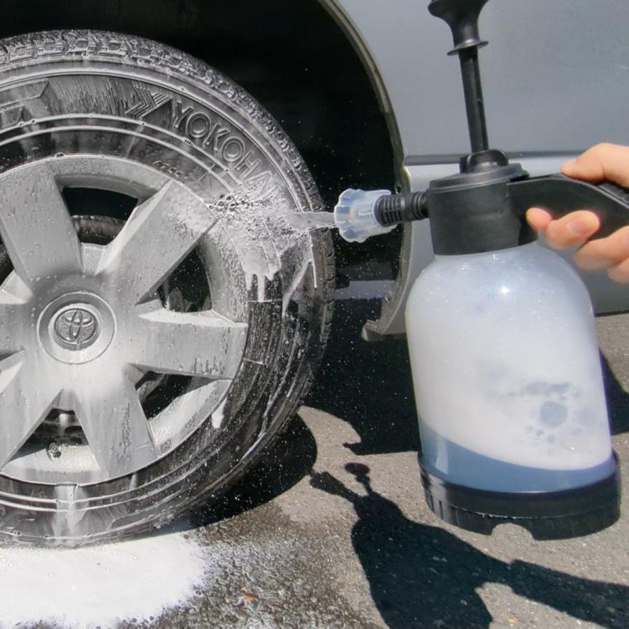 ウィキャン ポンプ 洗車 2way 加圧ポンプ 水用 洗剤用 ノズル （ 洗車