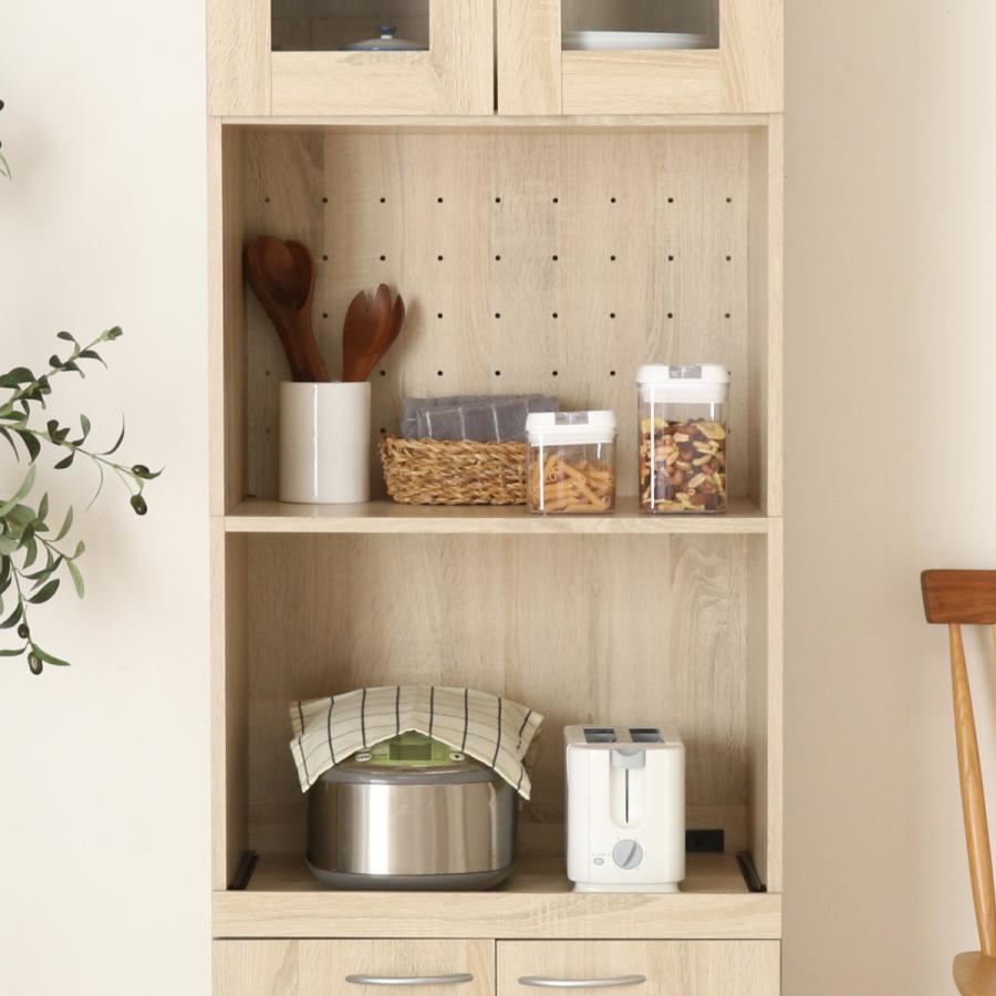 iΦ KEYUCA 食器棚 キッチンボード ホワイト 幅132 高さ200 ケユカKEYUCA 食器棚 キッチンボード