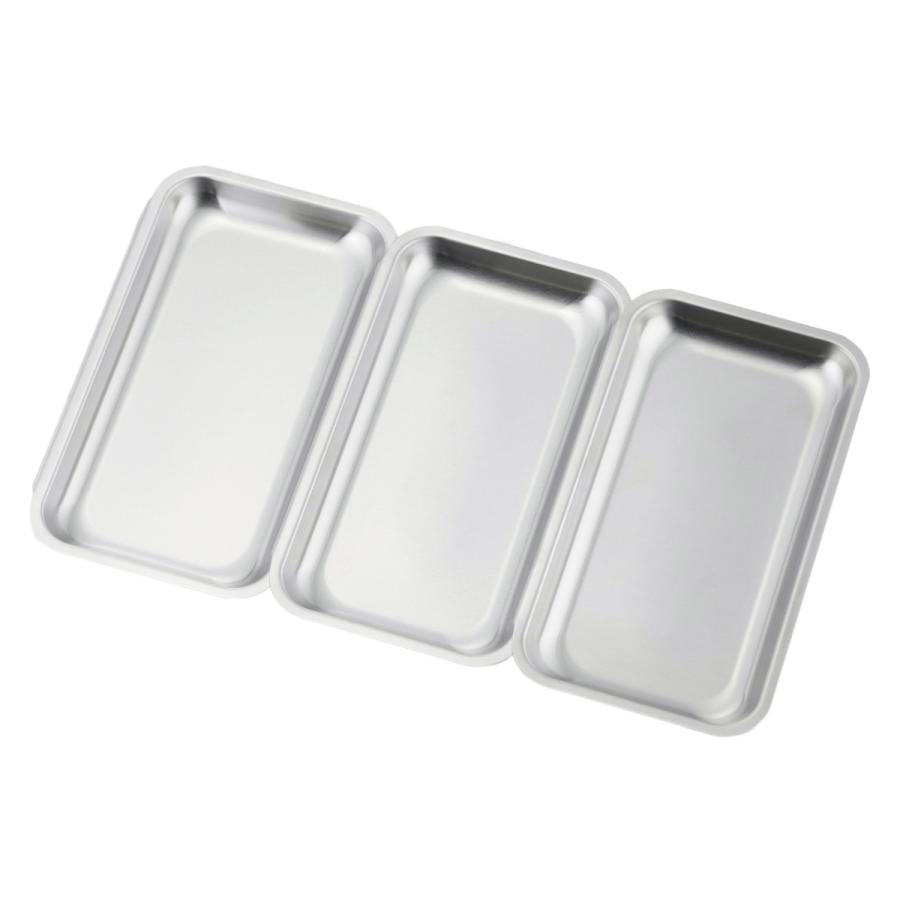 下村企販 バット 3枚組 ステンレス製 重ねて収納バット （ 調理用