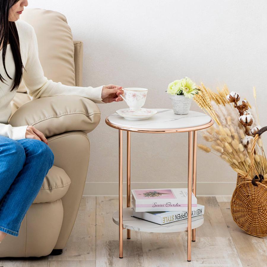 サイドテーブル 円型 直径38cm 高さ48cm （ ナイトテーブル ミニ