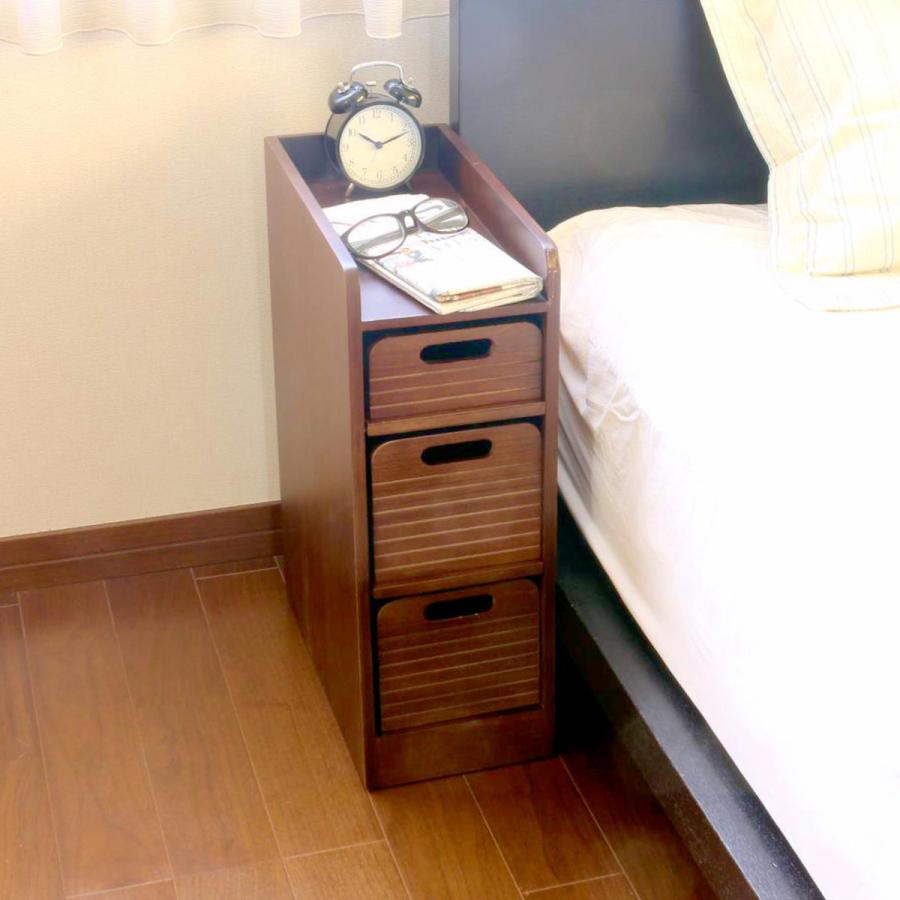 OSMAC（インテリア） トレイワゴン 幅20cm 3段 天然木 桐製 完成