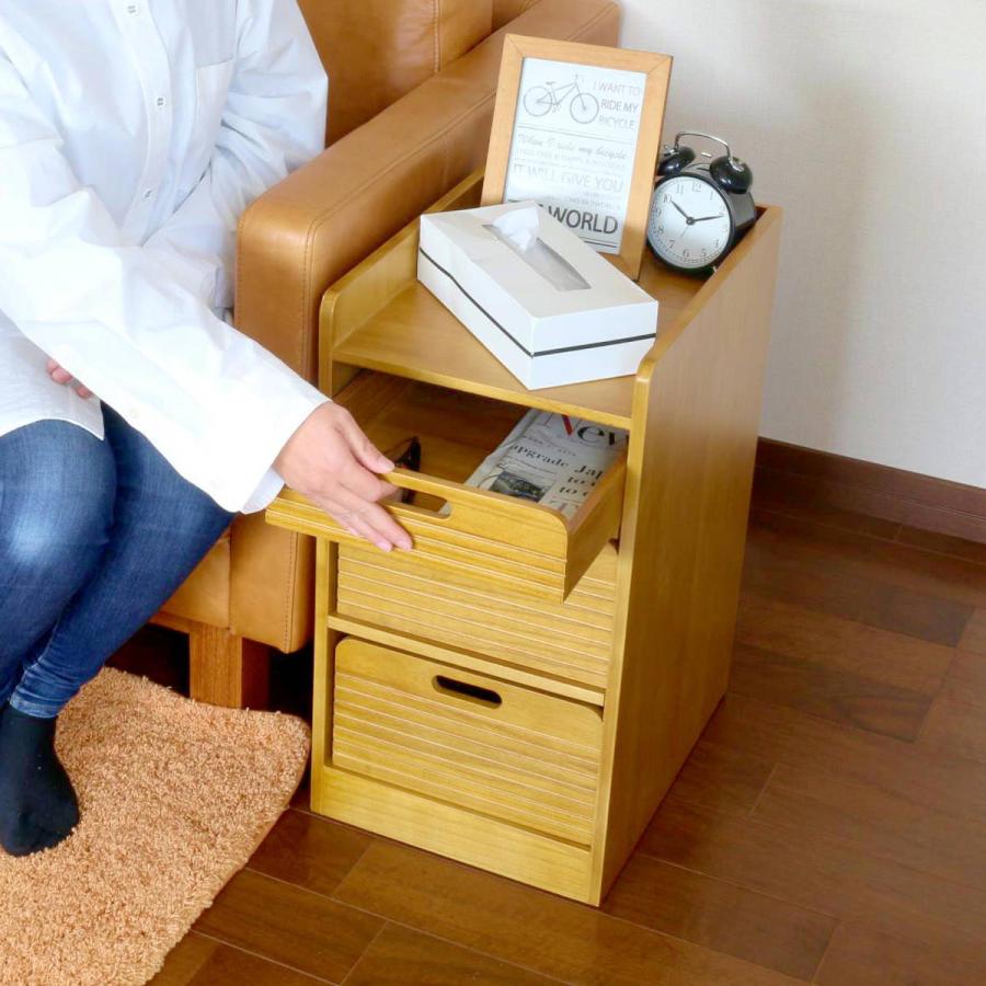 604 木製 3段キッチンワゴン キャスター付き