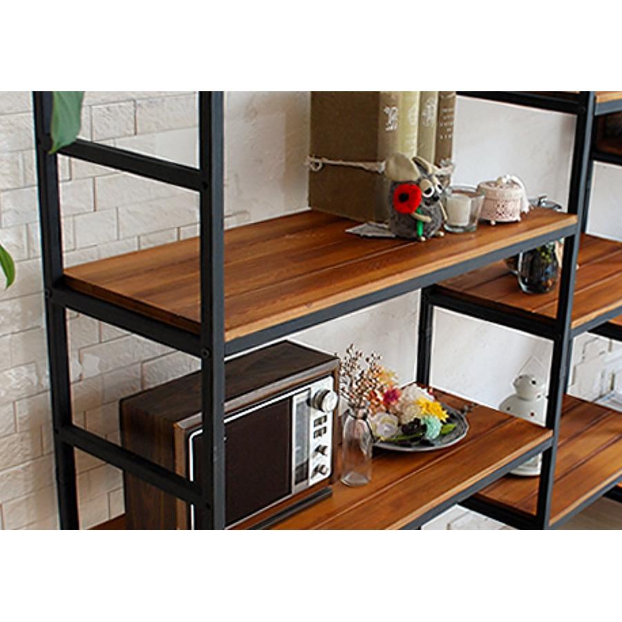 スチールラック 5段 87×32.5cm 天然木 BRICK （ ラック シェルフ 棚