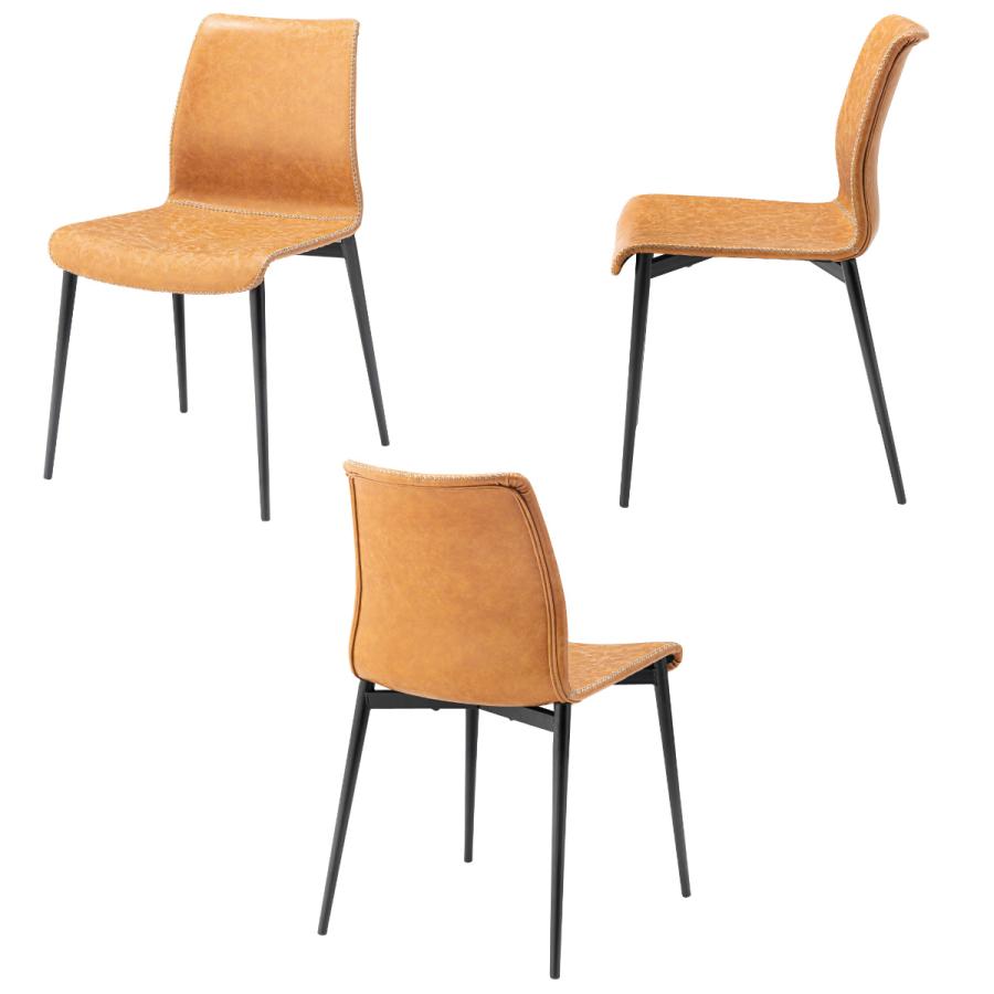 ダイニングチェア 同色2脚セット 座面高45cm ヴィンテージ風 （ レザー