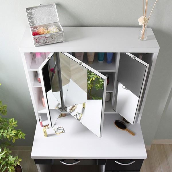 ホワイト ドレッサー 鏡台 スツールセット 三面鏡ドレッサー│スツールセットホワイト 7092734 │【公式】SIMPLE