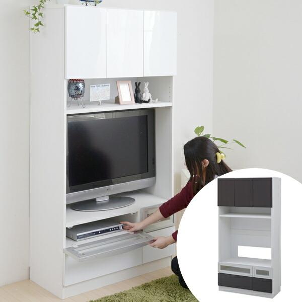 ■在庫限り・入荷なし■テレビ台　テレビボード　ハイタイプ　鏡面仕上　Alnair　幅90cm｜livingut