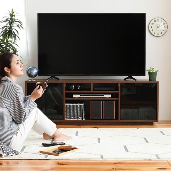 テレビ台 リビングボード 組み合わせ収納 ガラス扉×2 幅150cm （ TV台